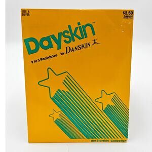 Vintage 80's Danskin Dayskin 9 To 5 Pantyhose Size A Silver
